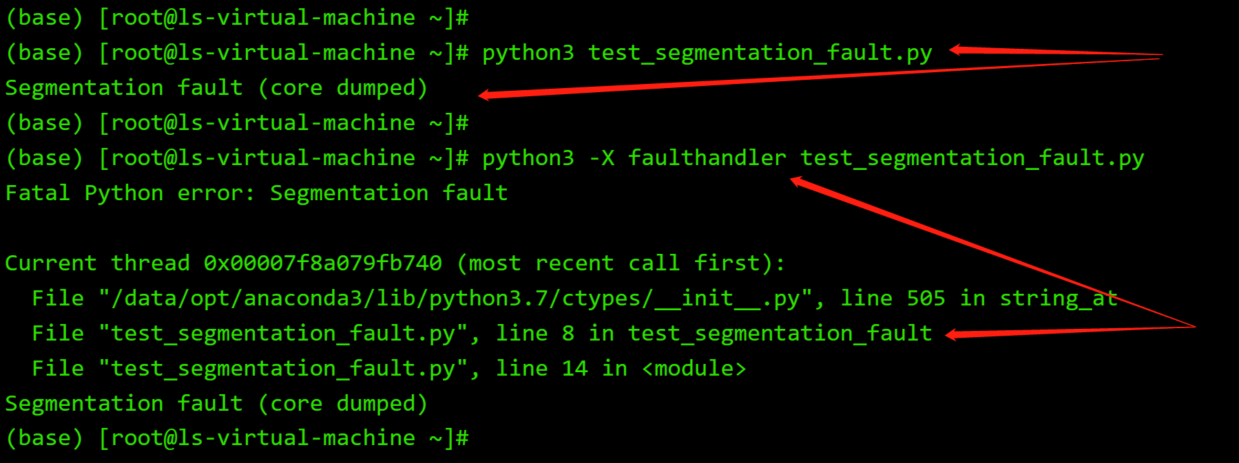 Python Segmentation fault错误定位办法