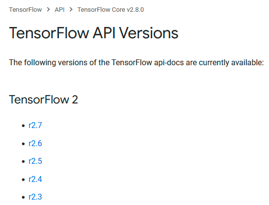 tensorflow 2.X官网、keras官网介绍