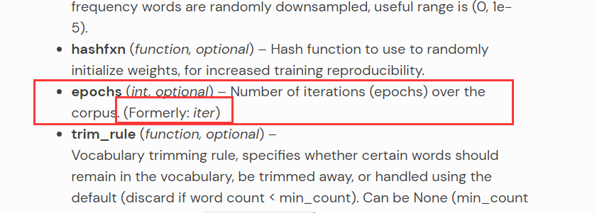 gensim函数库中Word2Vec函数size，iter参数错误解决（ __init__() got an unexpected keyword argument ‘size‘）
