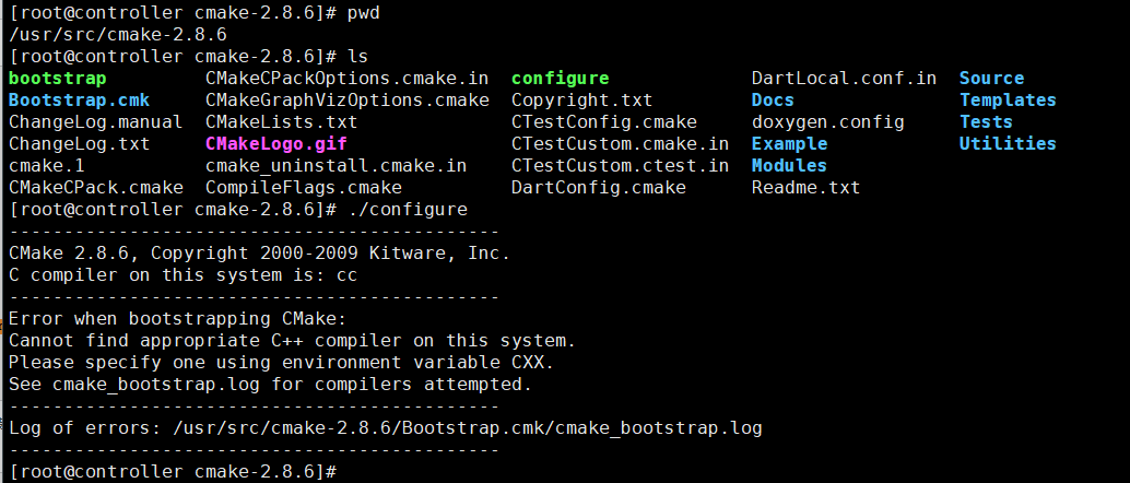 MySQL-报错：Error when bootstrapping CMake:
