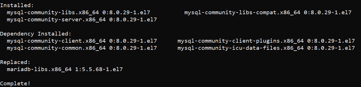 使用 yum 在 CentOS7 上安装 MySQL8