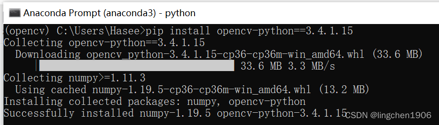 【Python-Anaconda】在anaconda中创建、激活虚拟环境；在anaconda中所创建的虚拟环境中安装OpenCv；如何在jupter notebook中使用所创建的虚拟环境