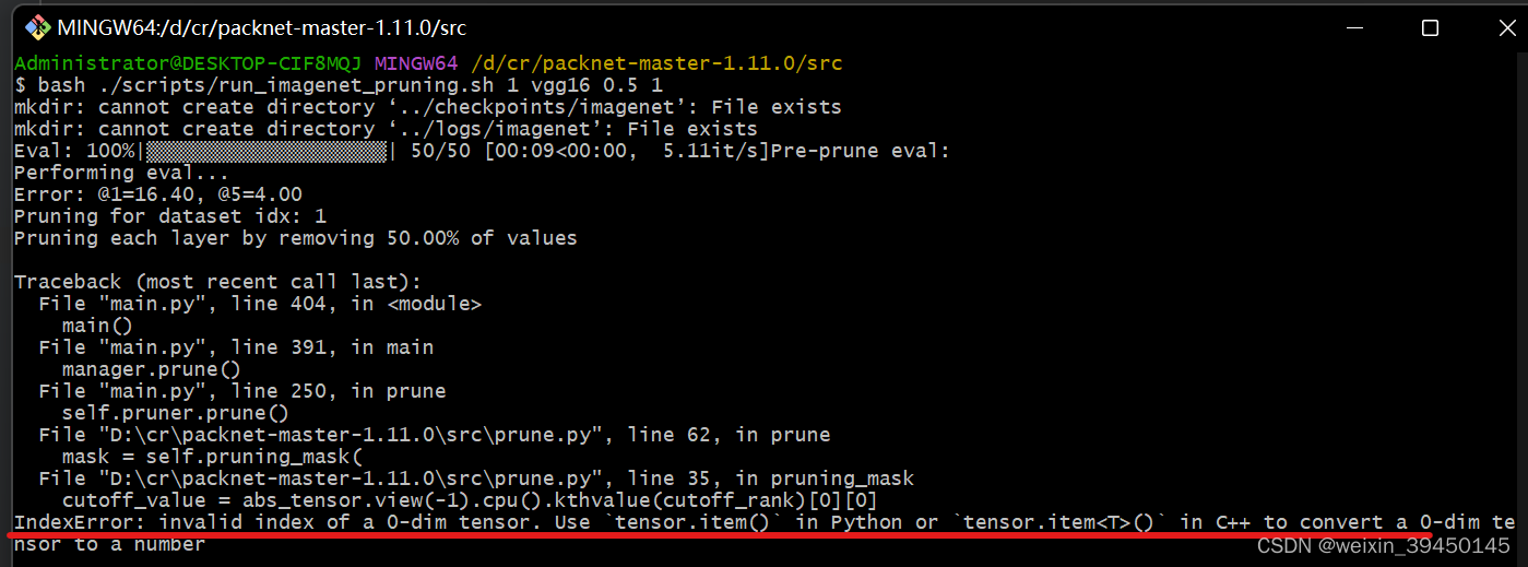 IndexError: invalid index of a 0-dim tensor. Use tensor.item() in Python or tensor.item＜T＞() in