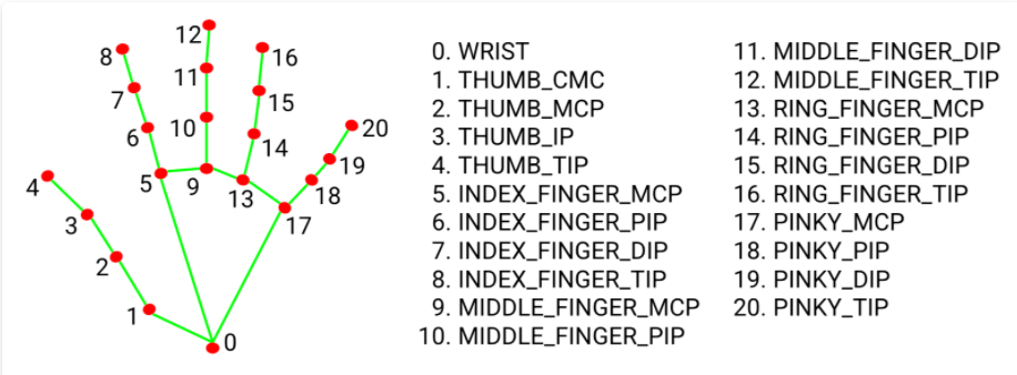 手部21个关键点检测+手势识别-[MediaPipe]