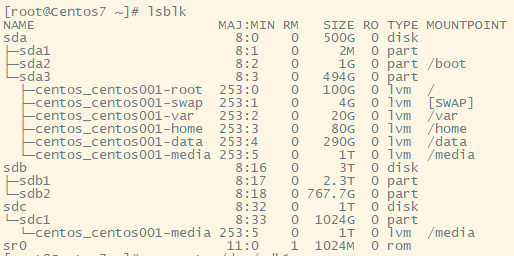 Linux 添加大于2TB磁盘扩容逻辑卷