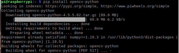 树莓派4B安装opencv-python