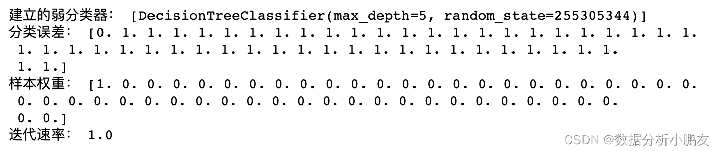 Adaboost分类算法原理及代码实例 python