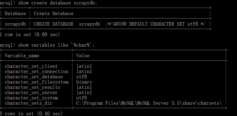 scrapy mysql 编码_scrapy导入数据库乱码。
