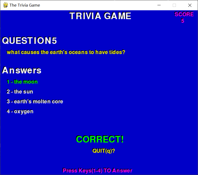 Pygame学习笔记2：文件I/O以及一个简易的问答游戏——Trivia