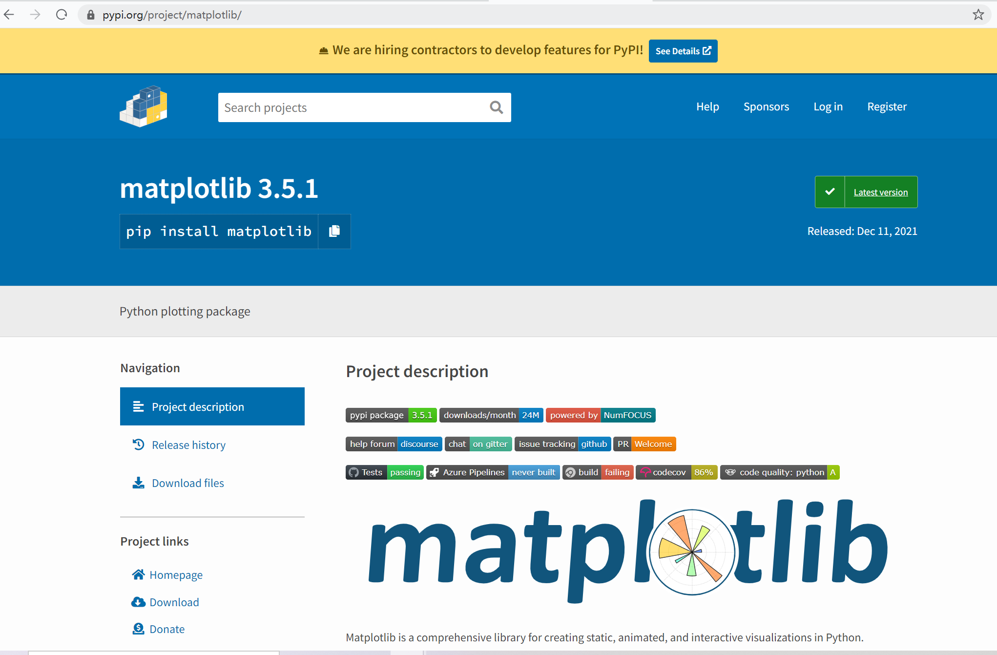 【无标题】Matplotlib安装过程